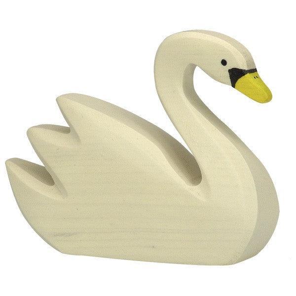 Holztiger Swimming Swan Wooden Figure