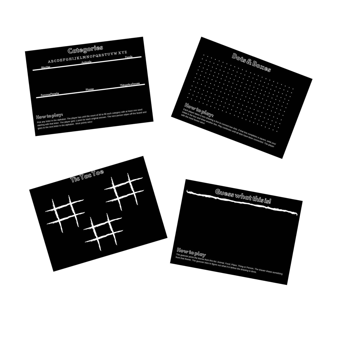 Chalkboard Travel Games Placemat - Set of 4