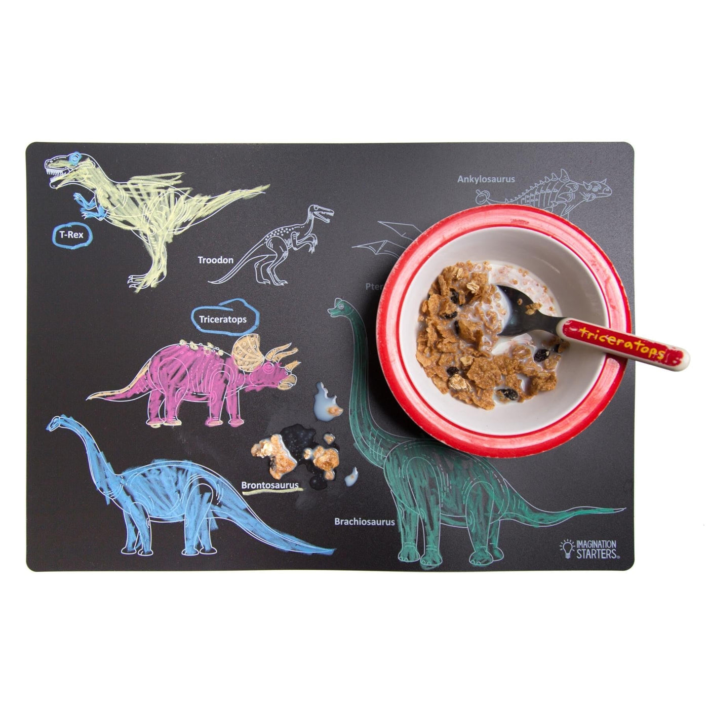 Reusable Chalkboard Placemat - Dinosaurs