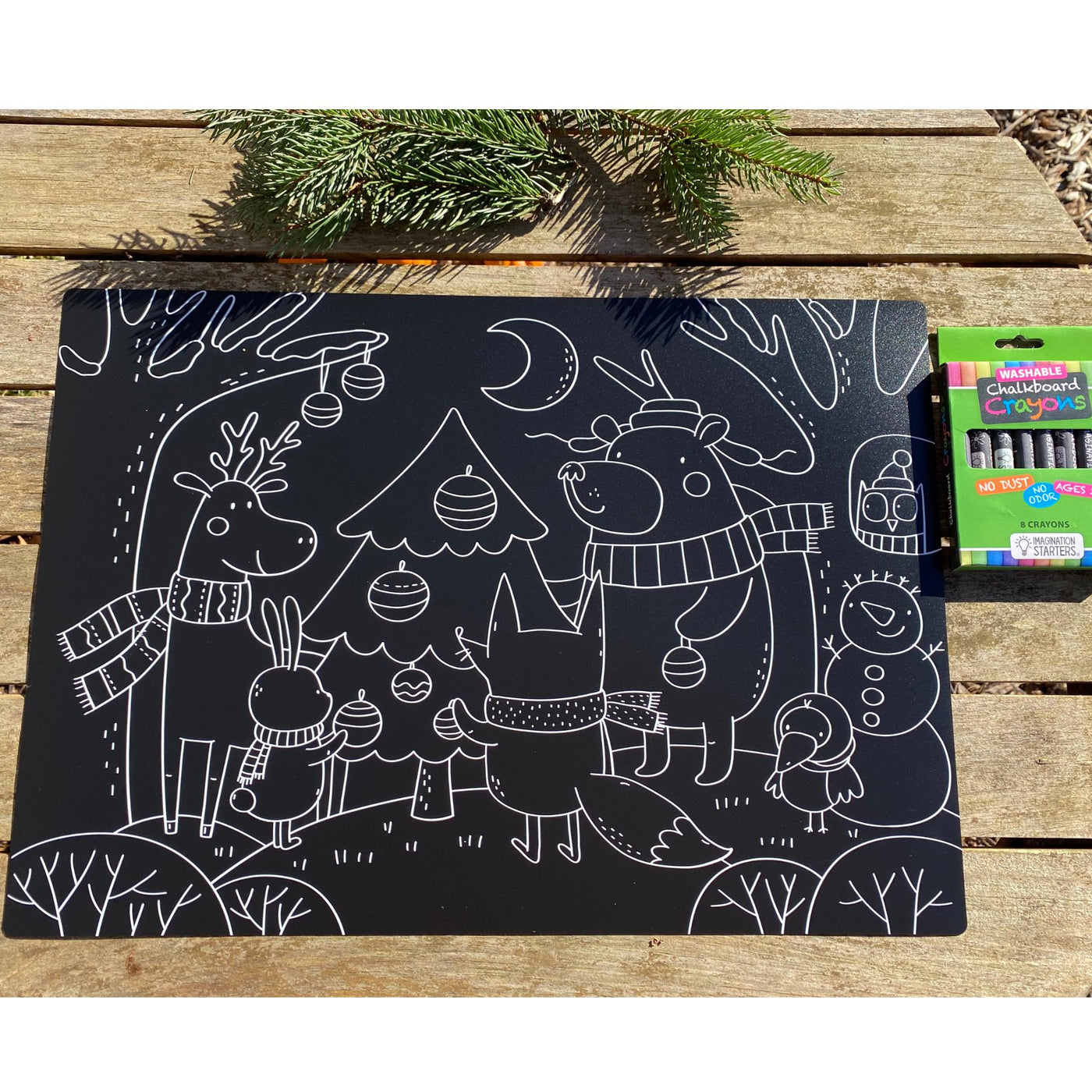 Reusable Chalkboard Placemat - Forest Friends