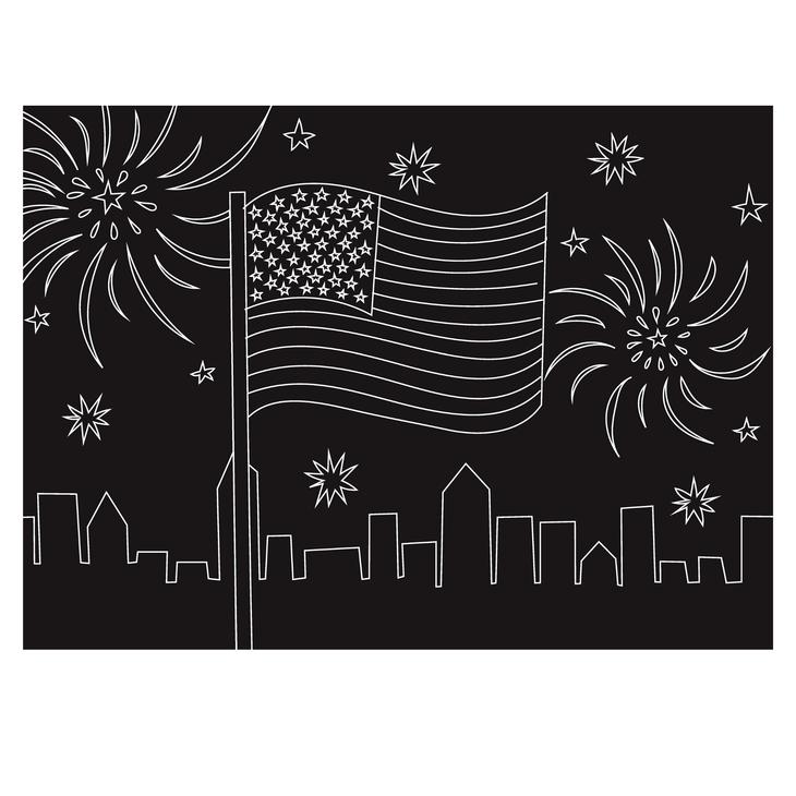 Reusable Chalkboard Placemat - Fourth of July