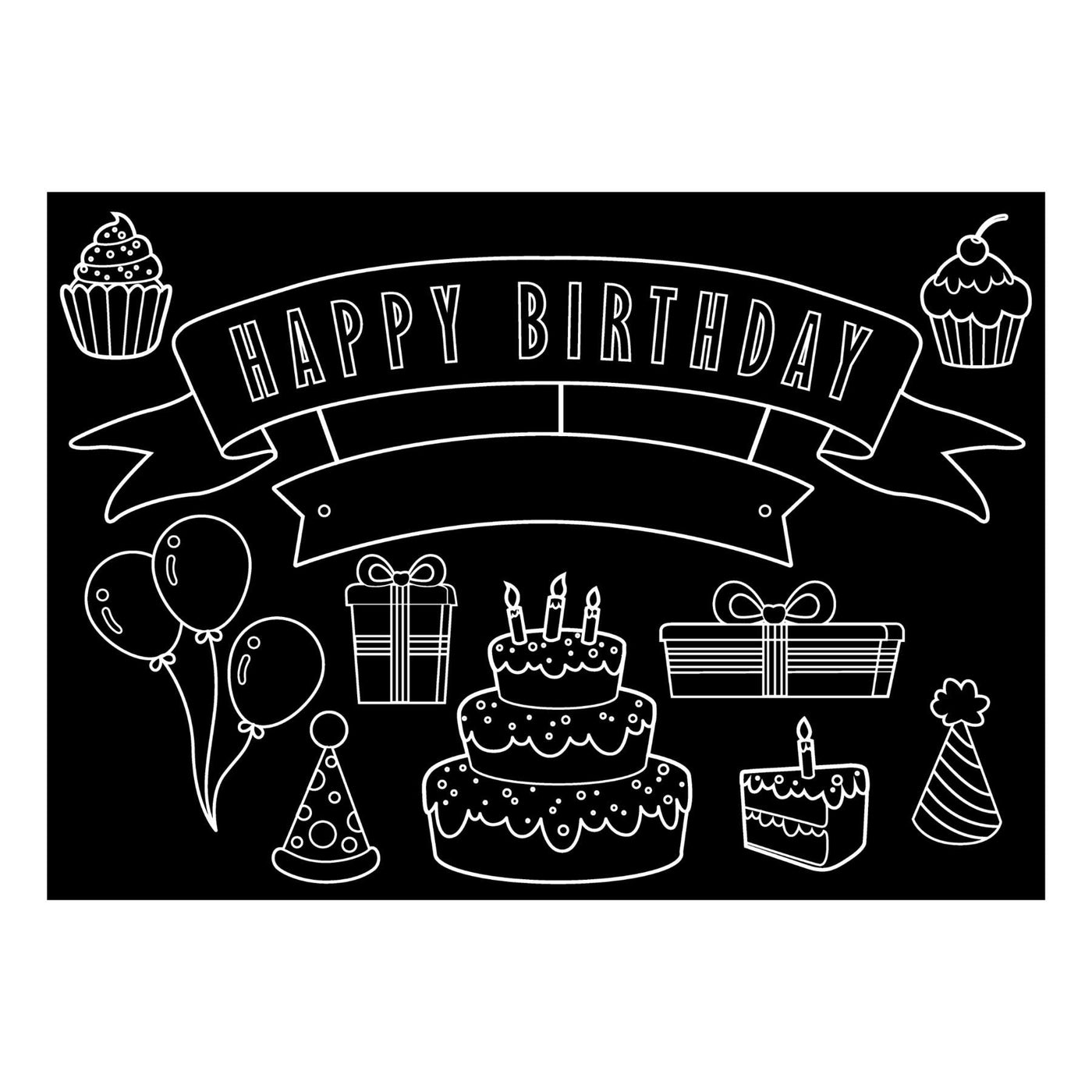Reusable Chalkboard Placemat - Happy Birthday