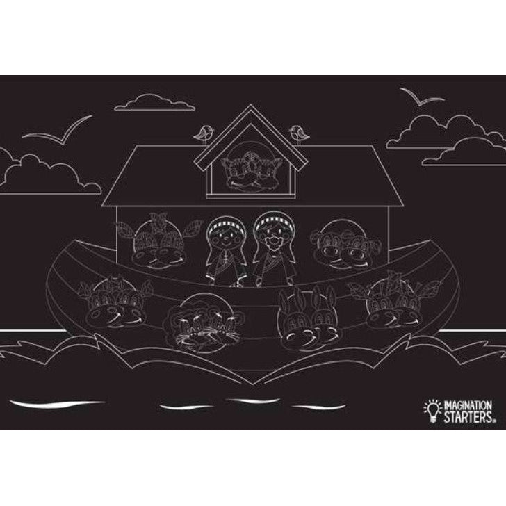 Reusable Chalkboard Placemat - Noah's Ark