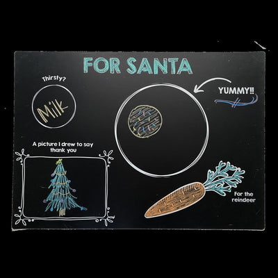 Reusable Chalkboard Placemat - Santa's Cookies