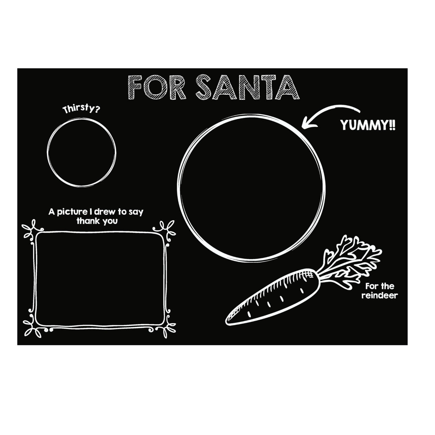 Reusable Chalkboard Placemat - Santa's Cookies