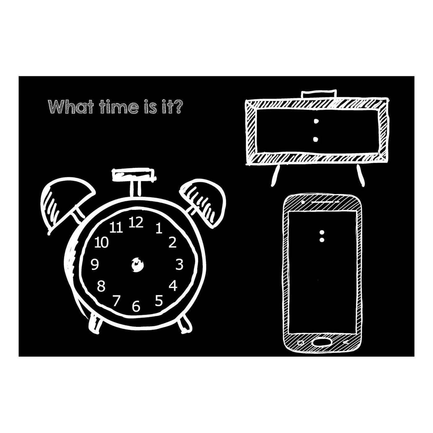Reusable Chalkboard Placemat - "What Time is it?"