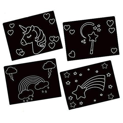 Reusable Travel Chalkboard Placemats - Unicorn Magic Set of 4