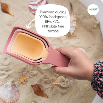Coral/Yellow Scoop Set for InspireMyPlay Tray