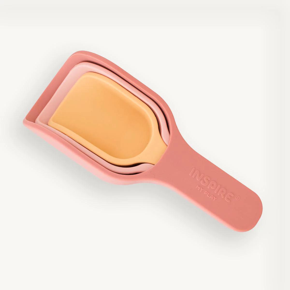 Coral/Yellow Scoop Set for InspireMyPlay Tray