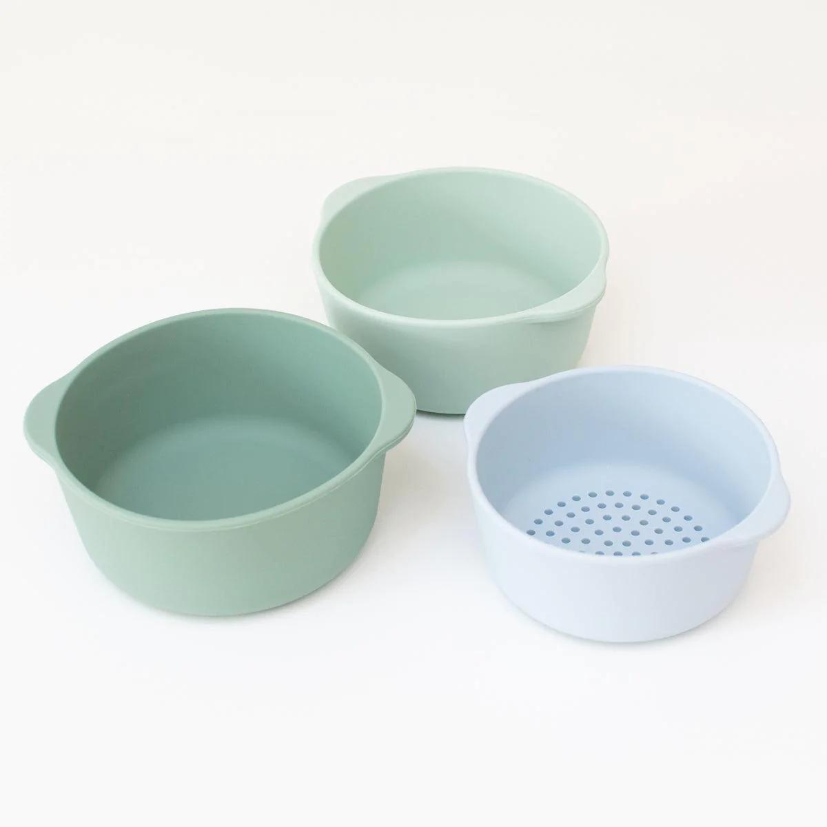Green/Blue Nesting Bowl Set for InspireMyPlay Tray