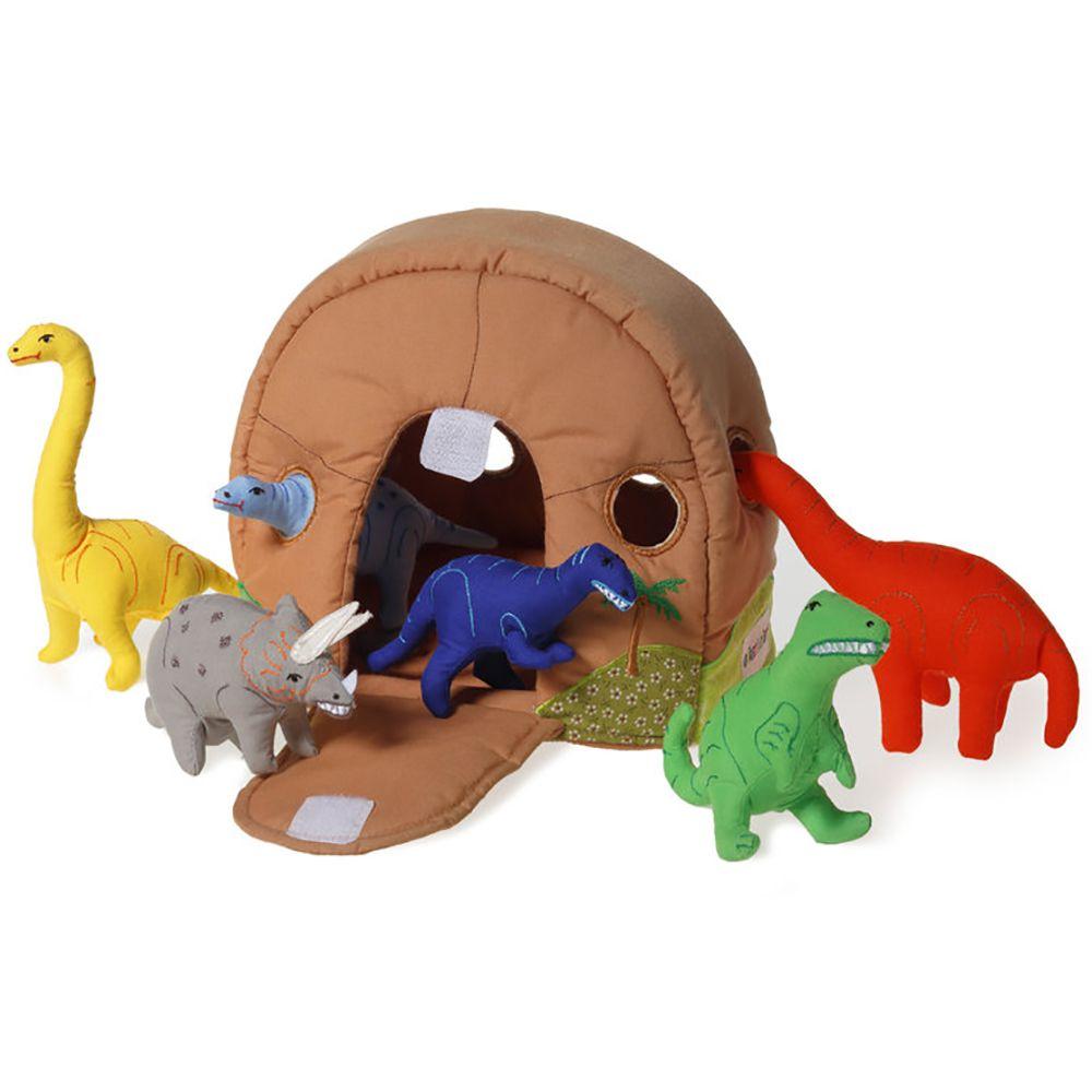 Dinosaur Rock House with 6 Toy Dinosaurs Playset-Dolls, Playsets & Toy Figures-JaBaDaBaDo-Yes Bebe