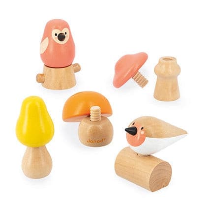 Birds And Mushrooms Screw Toys-Learning Toys-Janod-Yes Bebe