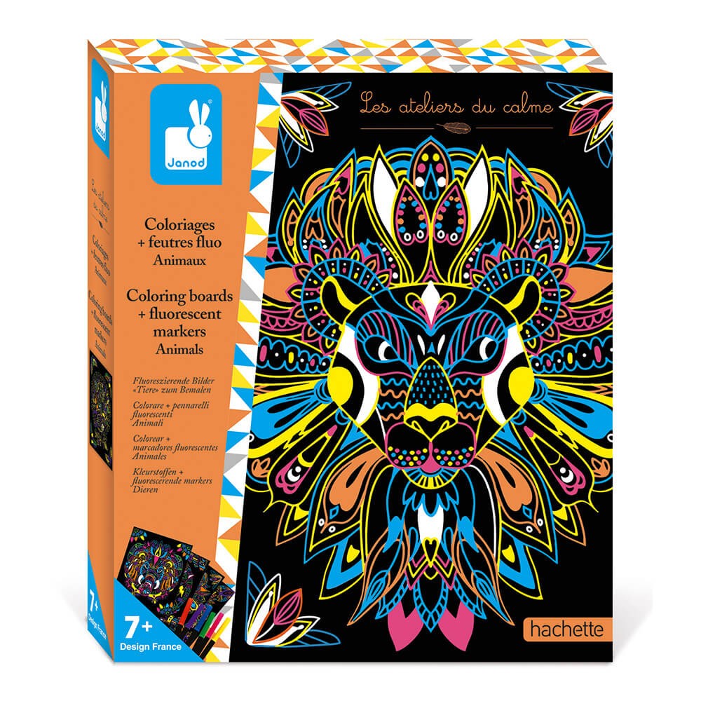 Creative Kit - Animal Colour-in Cards & Fluorescent Markers