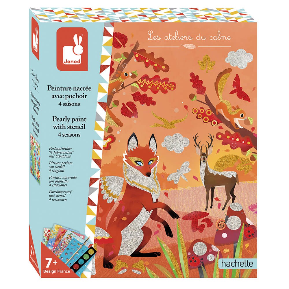 Creative Kit - Pearly Paint with Stencil - 4 Seasons