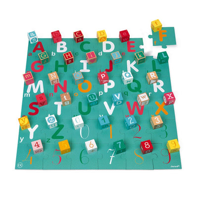 Janod Kubix 40 Cube Set - Letters - Numbers Puzzle