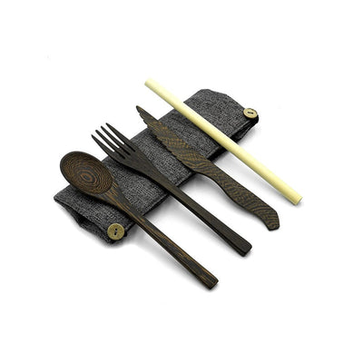 Jungle Culture Cutlery Set - Made from Reclaimed Wood