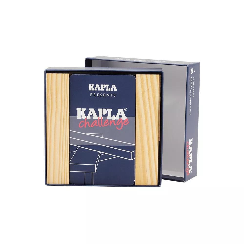 Kapla 16 Wooden Construction Blocks and Challenge Cards in Wooden Case