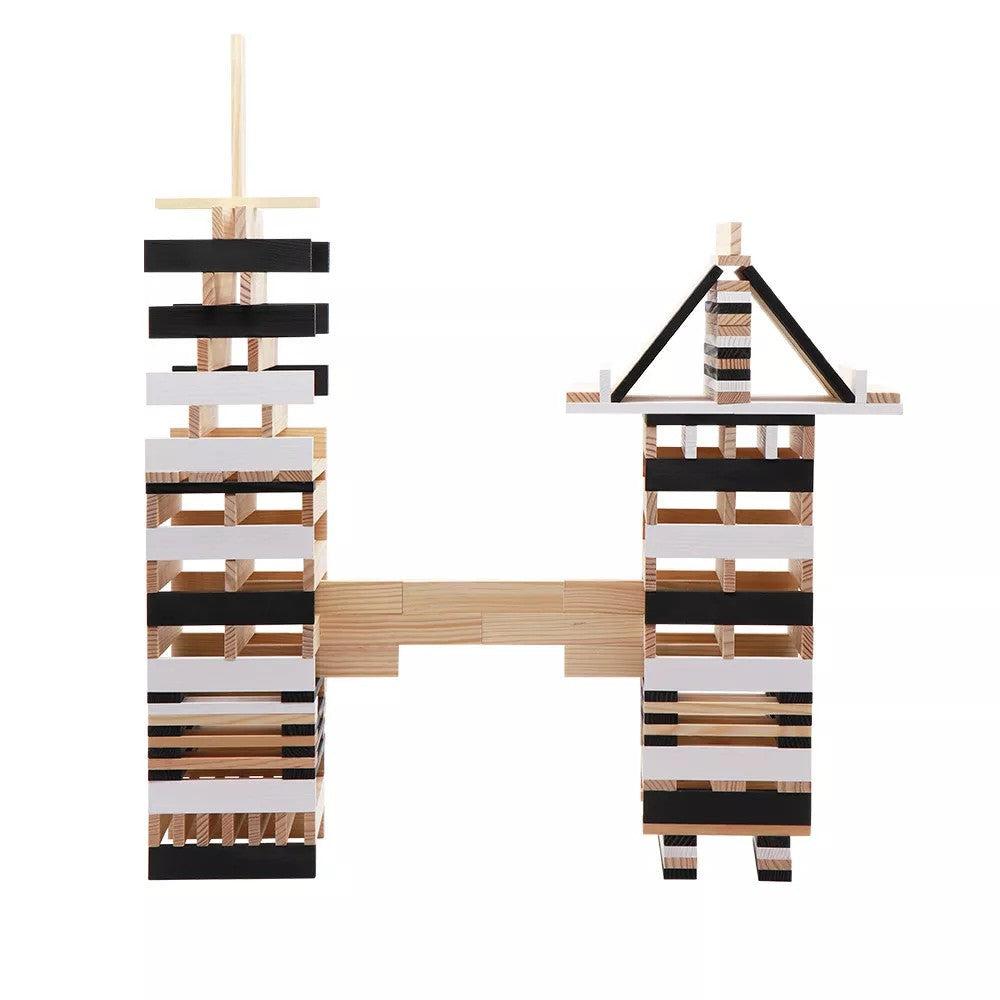 Kapla 100 Black and White Wooden Construction Blocks in Wooden Case