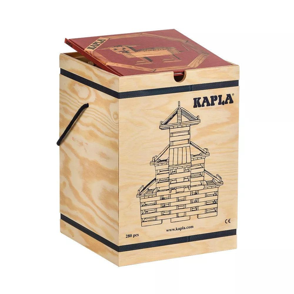 Kapla 280 Wooden Construction Blocks and Budding Builders Beginners Art Book in Wooden Case