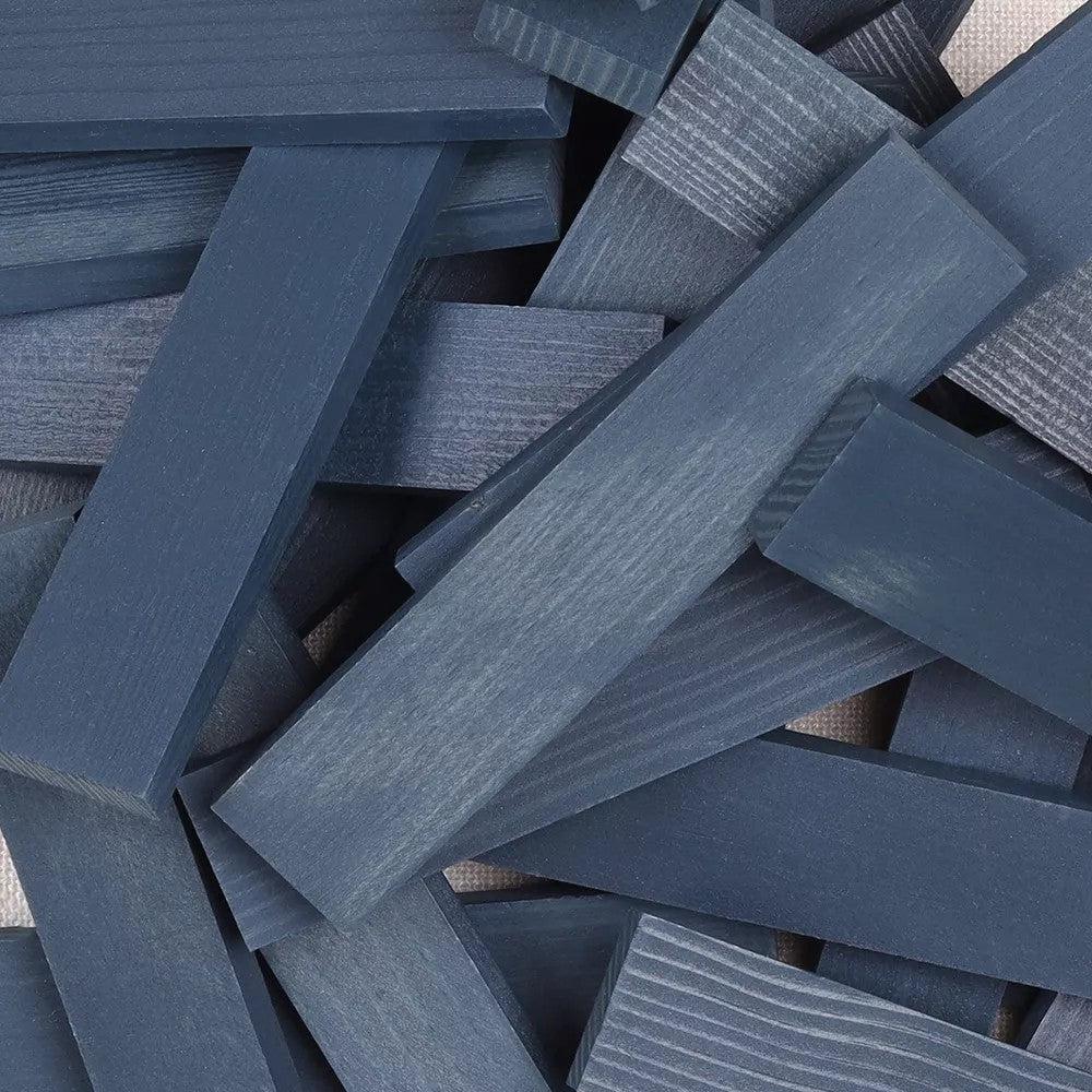 Kapla 40 Coloured Wooden Construction Blocks in a Square Box - Dark Blue