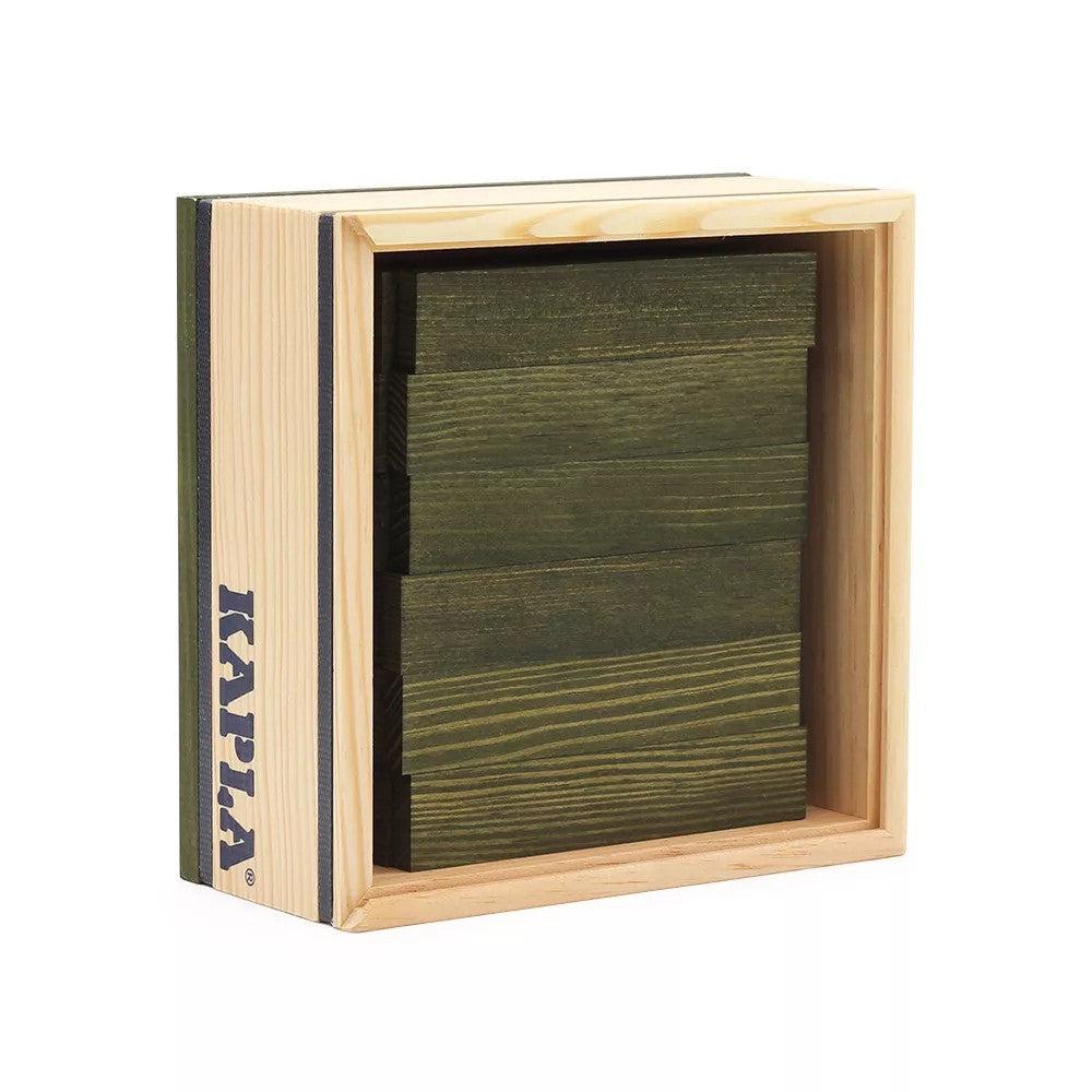 Kapla 40 Coloured Wooden Construction Blocks in a Square Box - Green