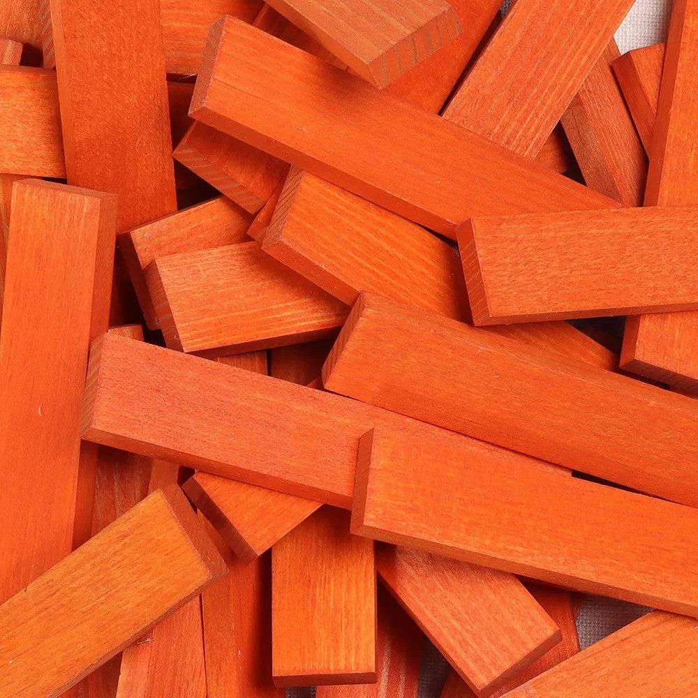 Kapla 40 Coloured Wooden Construction Blocks in a Square Box - Orange