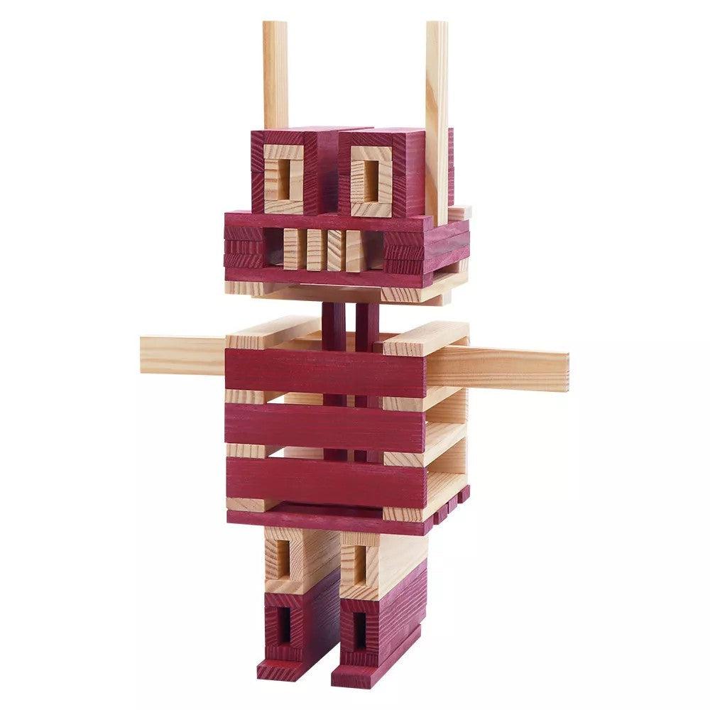 Kapla 40 Coloured Wooden Construction Blocks in a Square Box - Purple