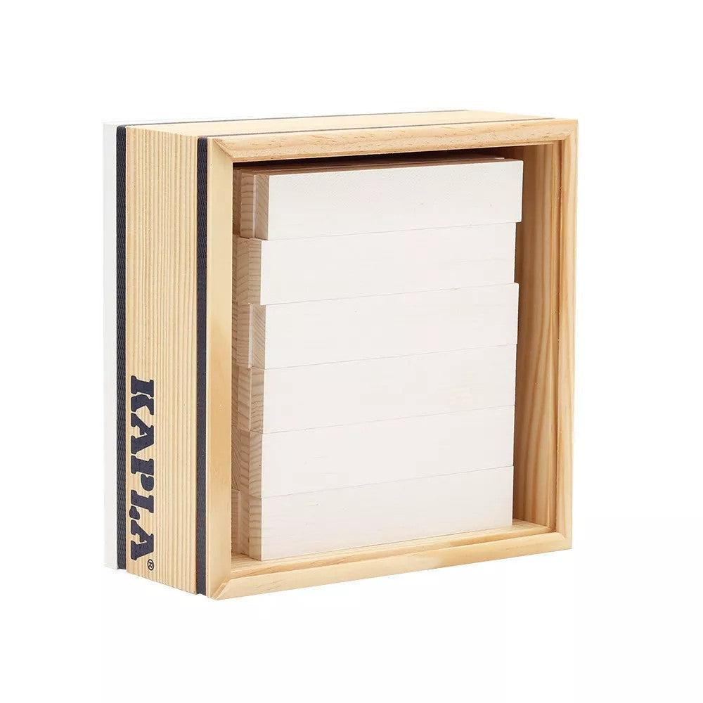 Kapla 40 Coloured Wooden Construction Blocks in a Square Box - White