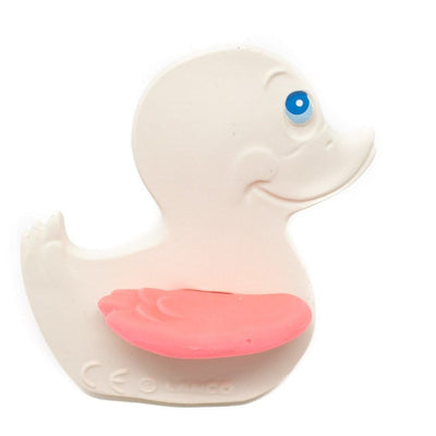 Lanco Duck the Teether with Pink Wings - Natural Latex Rubber Toy for Teething Babies