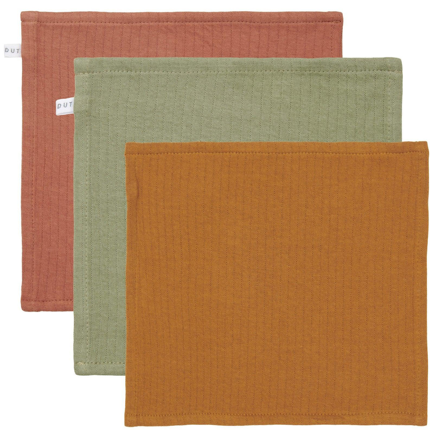 Little Dutch Facecloths Pure Rust - Pure Olive - Pure Ochre Spice