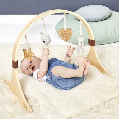 Little Green Sheep Curved Wooden Baby Play Gym & Charms Set - Bear Love