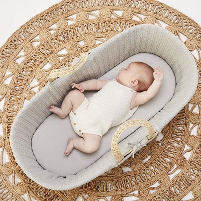 The Little Green Sheep Organic Moses Basket Fitted Sheet - Dove