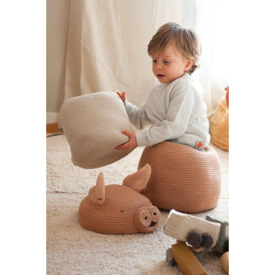 Peggy the Pig Basket-Storage Baskets-Lorena Canals-Yes Bebe