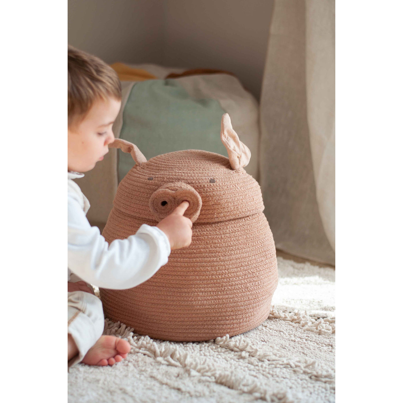 Peggy the Pig Basket-Storage Baskets-Lorena Canals-Yes Bebe