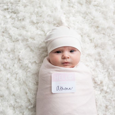 Bamboo Hat And Swaddle - Pink-Baby Gift Sets-Lulujo-Yes Bebe