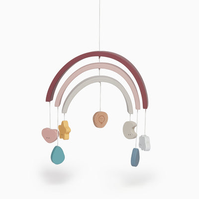 Wooden Rainbow Mobile - Pink