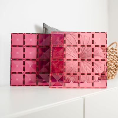 Magnetic Tiles 2 Piece Pink & Berry Base Plate Pack
