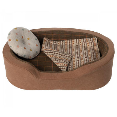 Dog Plush Basket - Brown-Soft Toys-Maileg-Yes Bebe