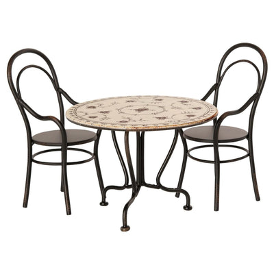 Miniature Dining Table Set with Two Chairs