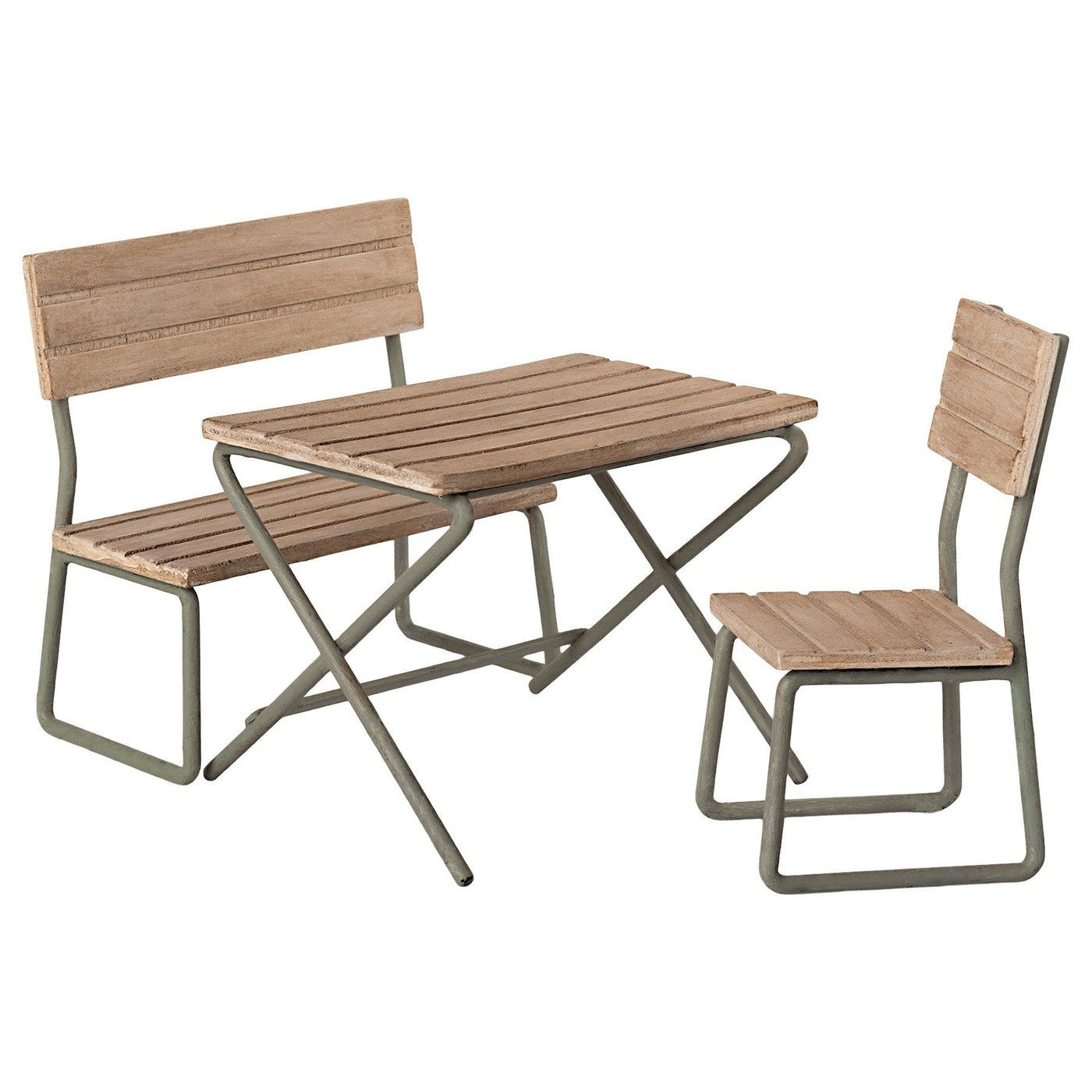Miniature Garden Table Set with Chair & Bench