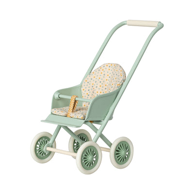 Stroller for Micro - Mint-Dollhouse Accessories-Maileg-Yes Bebe