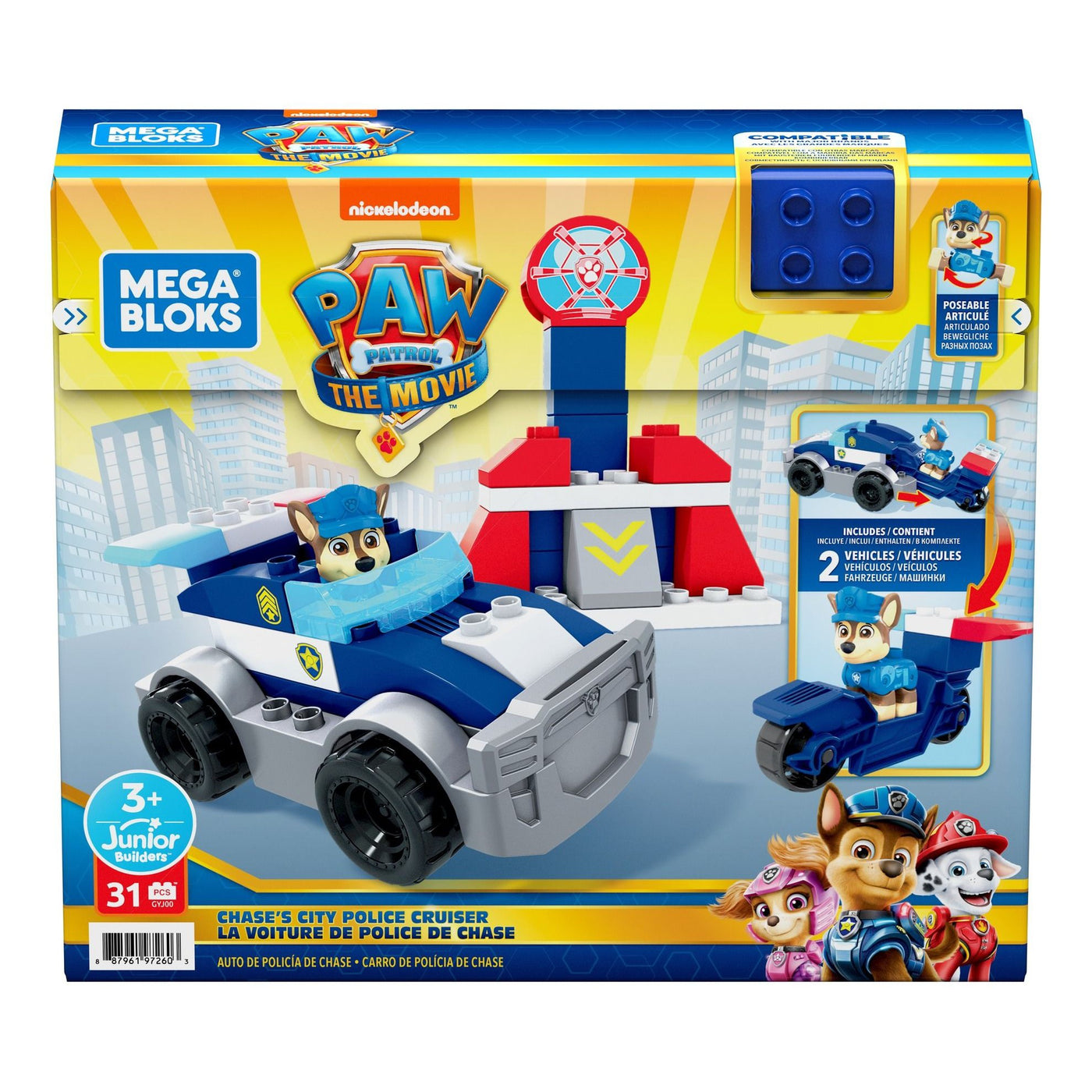 Mega Bloks Paw Patrol Buildable Chase's City Police Cruiser