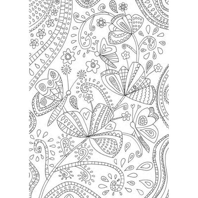Flowers Bees And Butterflies : A Relaxing Colouring Book