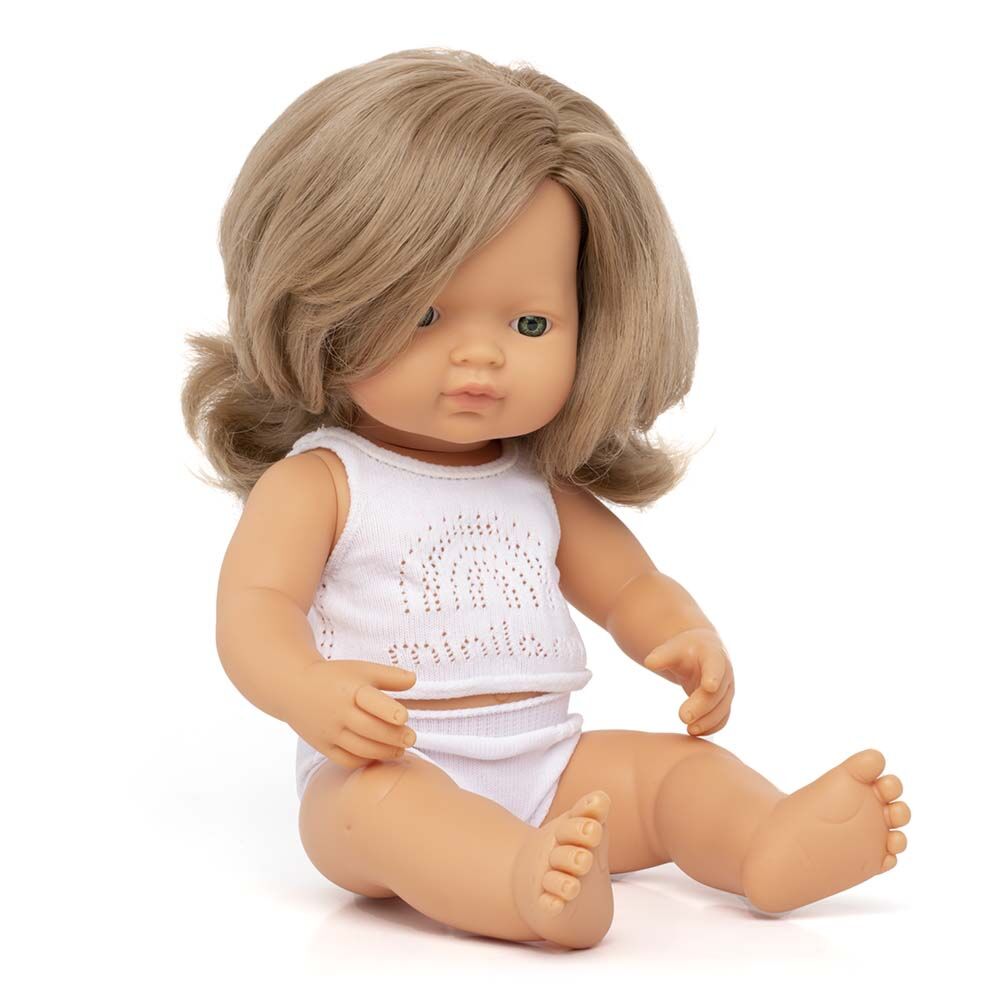 Miniland Caucasian Girl Doll 38cm - Dark Blonde