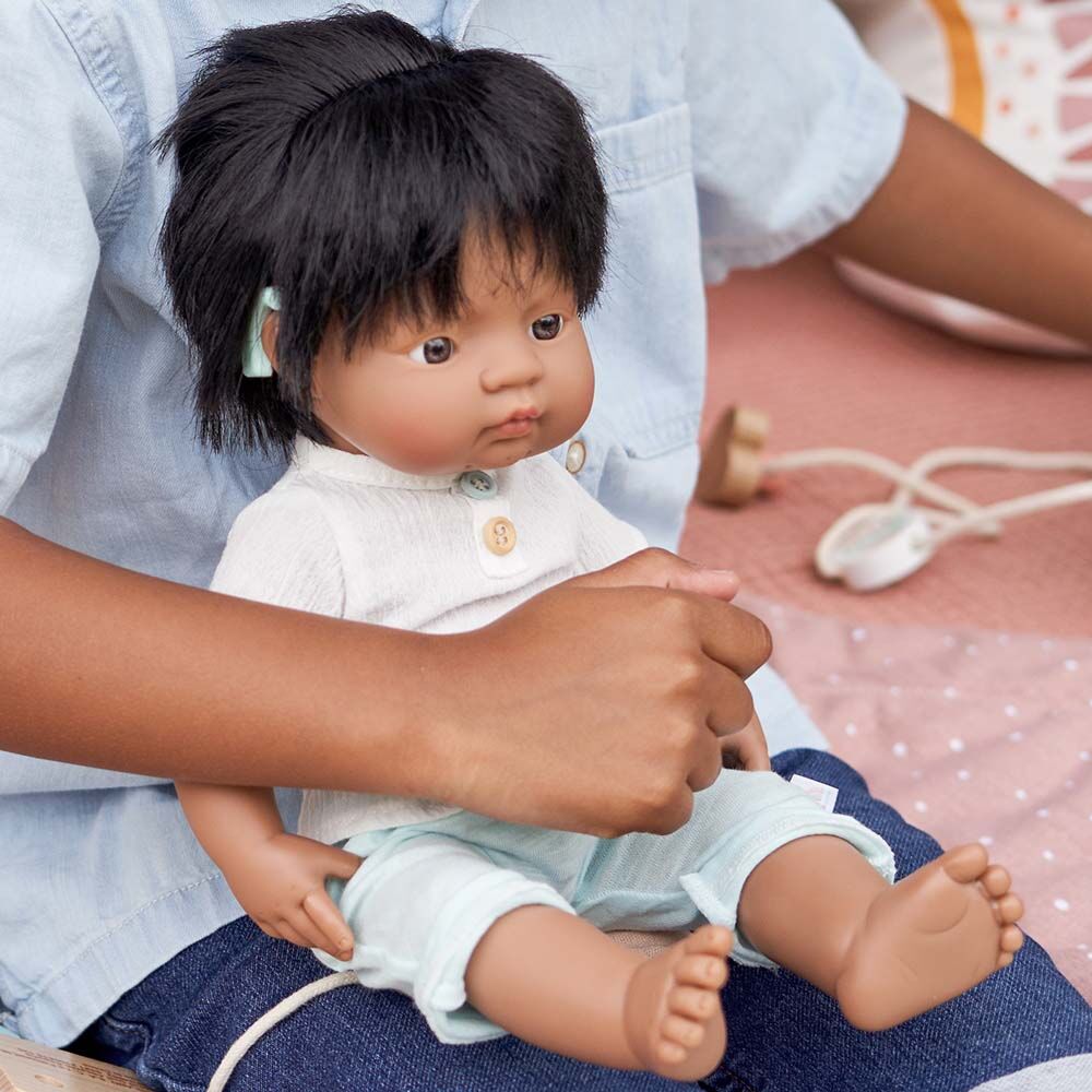 Miniland Hispanic Boy Doll with Hearing Aid - 38cm