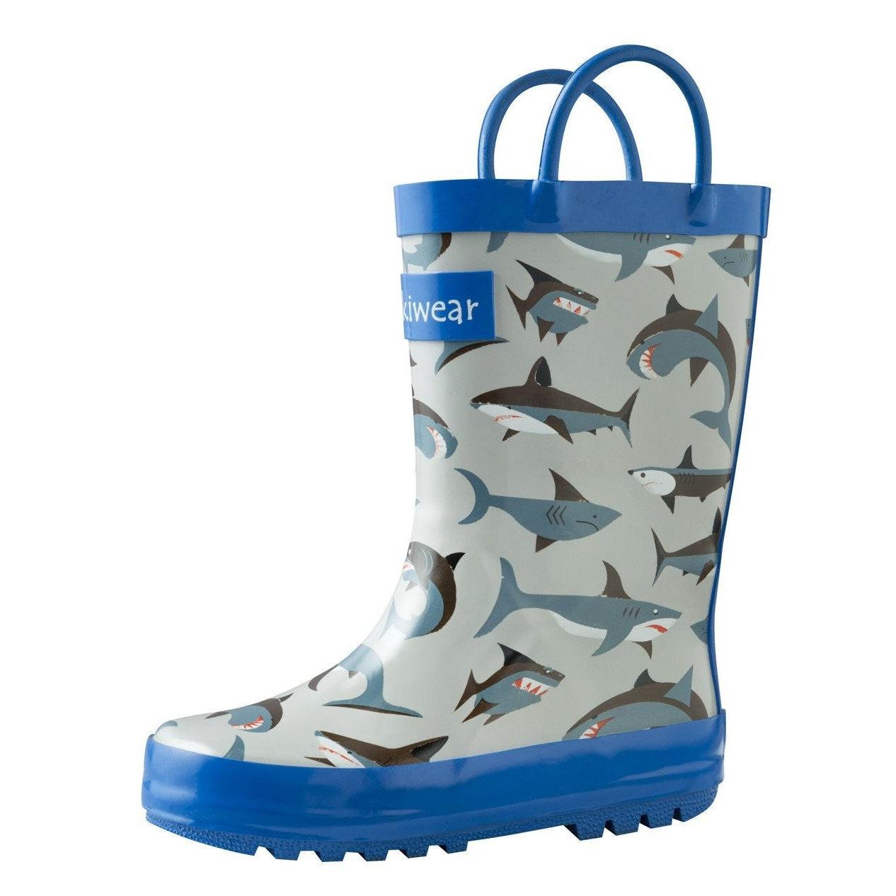 OAKI - Shark Frenzy Loop Handle Rubber Rain Boots