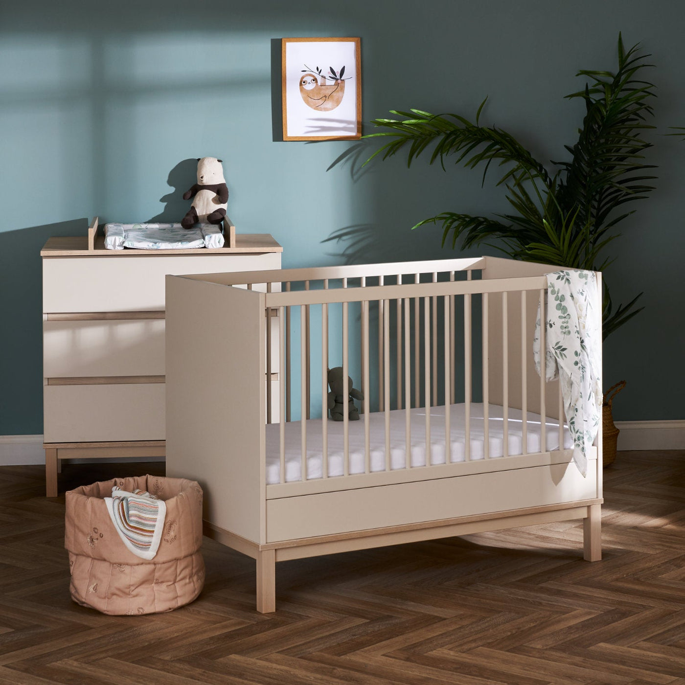 Astrid Mini Cot Bed - Satin-Cots & Cot Beds-OBABY-Yes Bebe