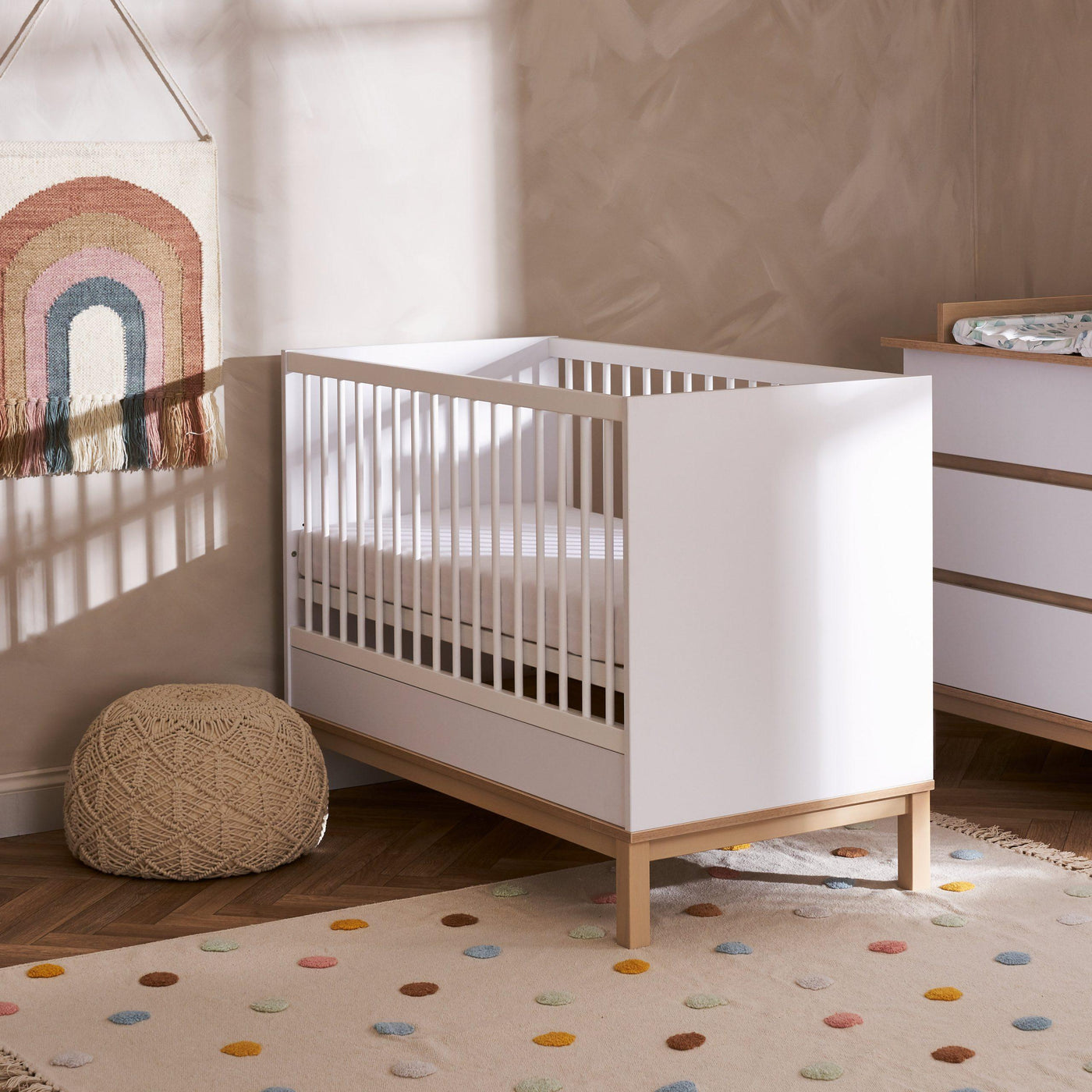 Astrid Mini Cot Bed - White-Cots & Cot Beds-OBABY-Yes Bebe