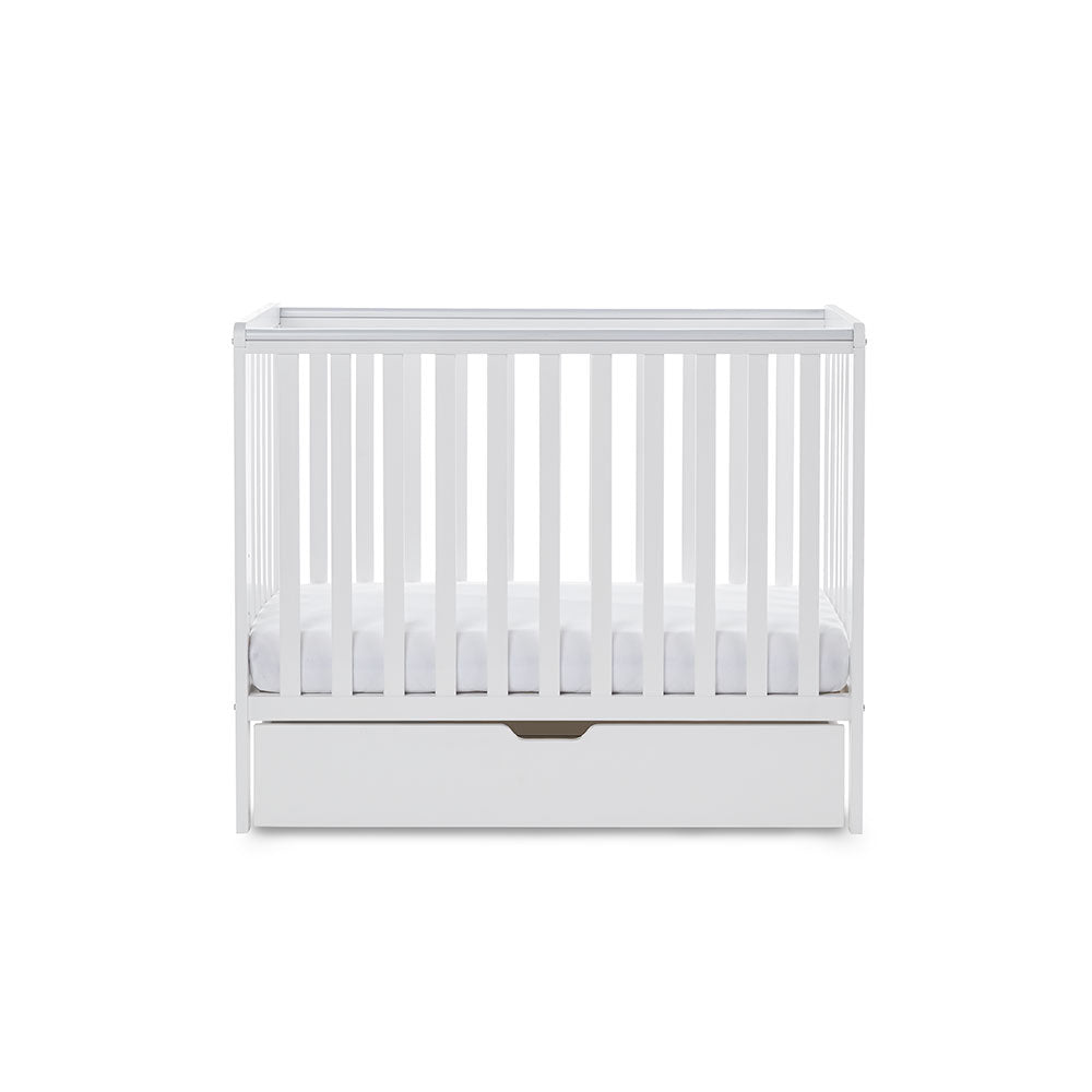 OBABY Bantam Space Saver Cot Under Drawer White at Yes Bebe