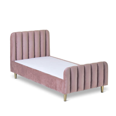 Gatsby Velvet Single Bed - Velvet Pink